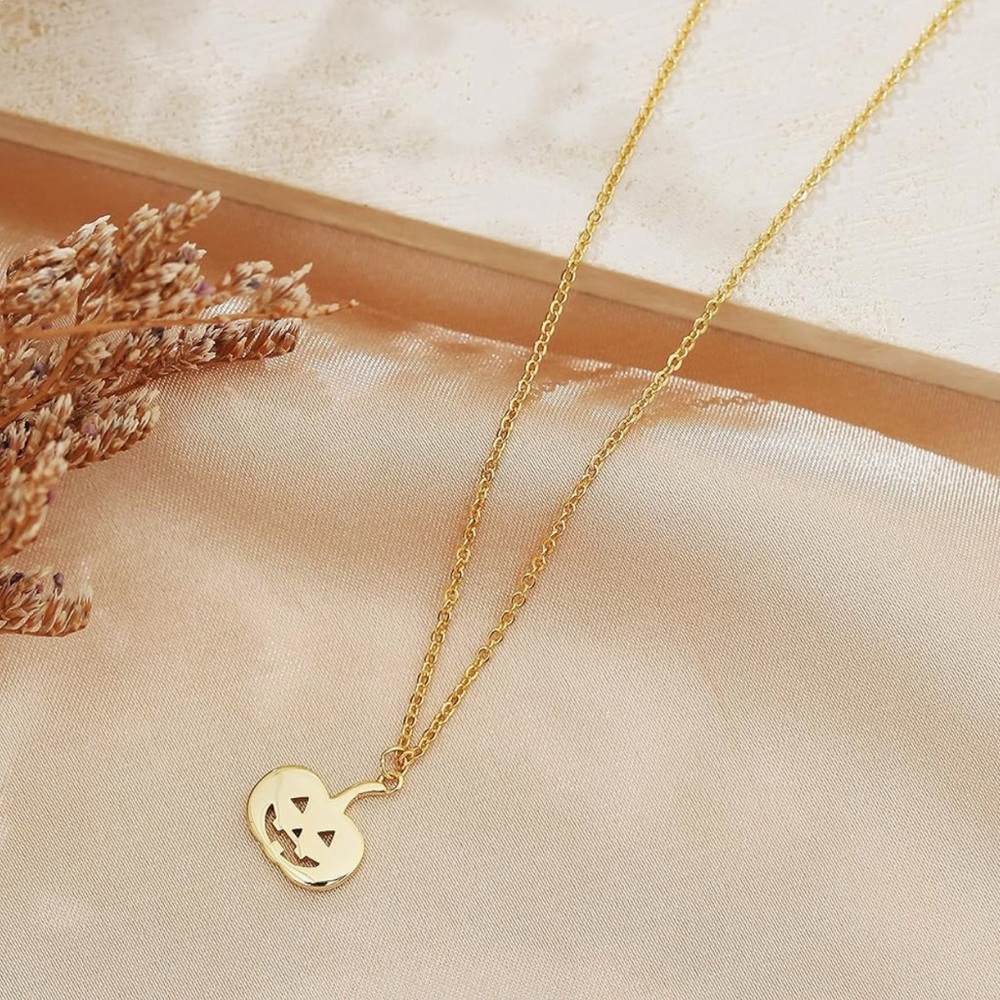 Halloween gold plated necklace